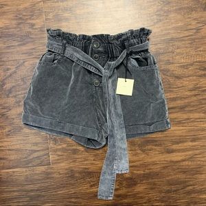 TGLA from francesca's Women's High Rise Front Tie Cuffed Shorts